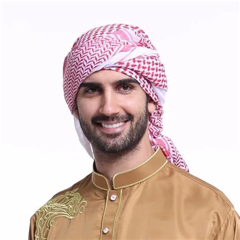 Fashion Muslim Hijab Shemagh Arab Scarves Men Arabic Keffiyeh Islamic Headband Hat Cap Print Man