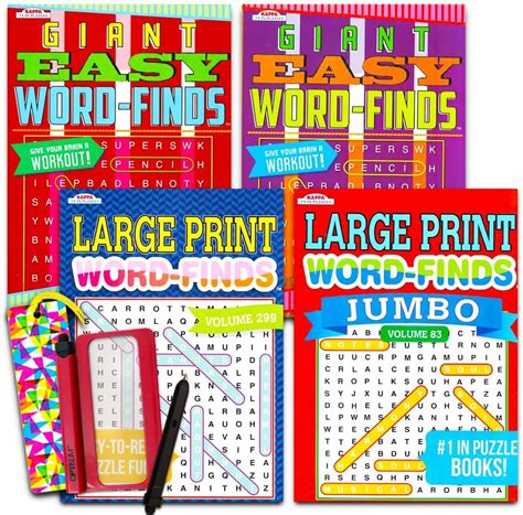 Word Find Puzzle Books For Adults Seniors Set Of 4 Jumbo