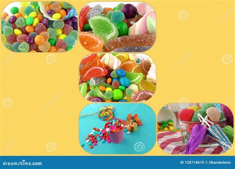 Candy Sweet Lolly Sugary Collage Stock Image Image Of Berry Fruit