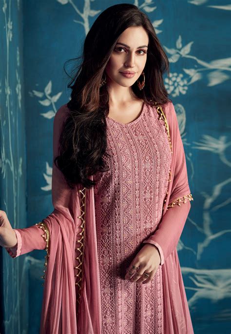 Buy Indian Blush Pink Embroidered Palazzo Pant Suit For Women Online In Usa Uk Canada