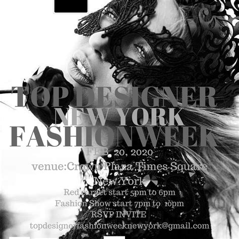 Top Designer Fashion Week New York New York Ny