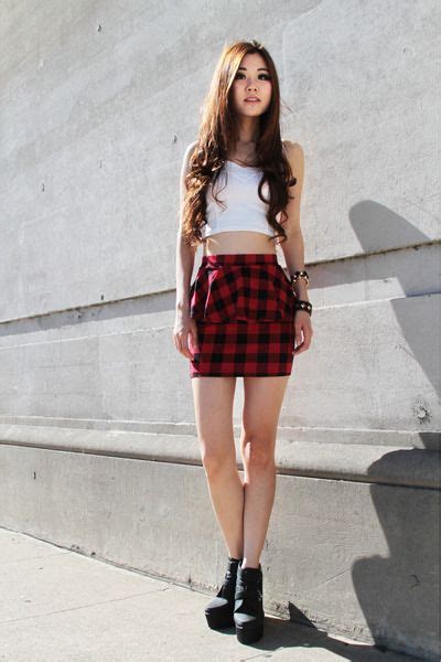 Pin By Ska 4 Life On Hot Outfits Hot Outfits Red Plaid Skirt Clothes
