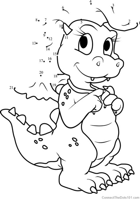 Click here to play the animation. Cassie Pink Dragon dot to dot printable worksheet ...