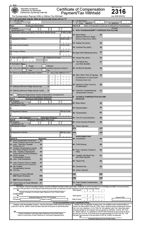 Bir Form 2316 1f Dln Fill In All Applicable Spaces Mark All