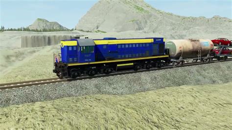 Trains Vs Cliff Beamng Drive Youtube