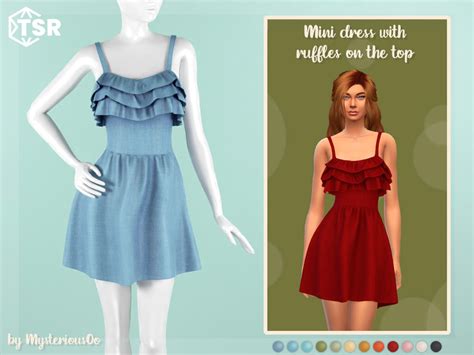 The Sims Resource Mini Dress With Ruffles On The Top