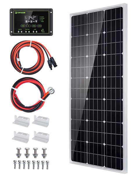 Solar Panel Kit 100 Watt 12 Volt Monocrystalline Off Grid System For Homes Rv Boat 20a 12v24v