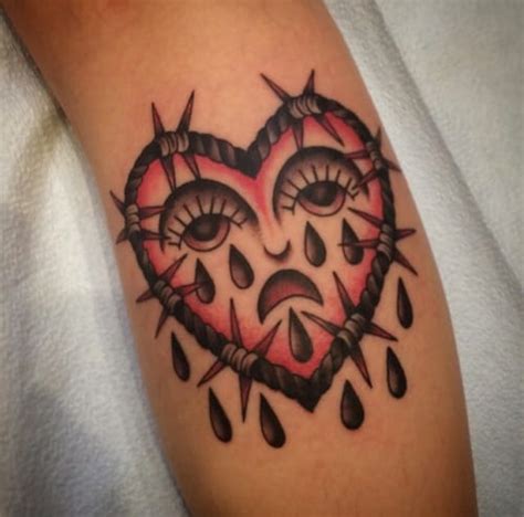 Share 85 Crying Heart Tattoo Outline Latest Incdgdbentre