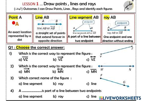 Points Lines And Angles Worksheet Live Worksheets