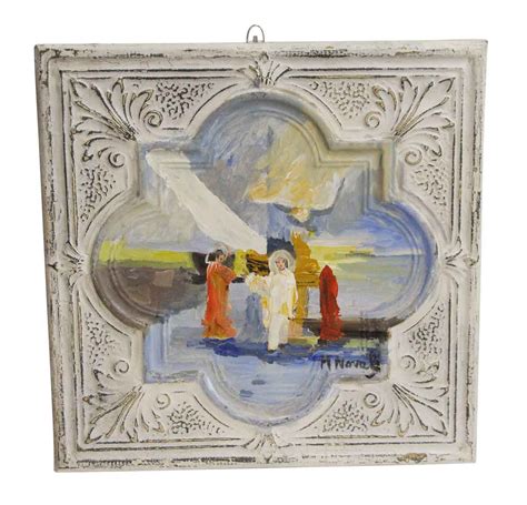 Religious Hand Painted Acrylic Tin Panel By Mladen Novak