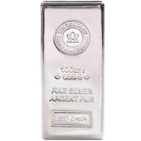 100 Oz Royal Canadian Mint Silver Bar Td Precious Metals