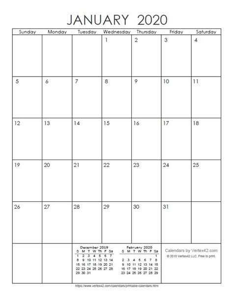 Vertex42 | the official pinterest account for vertex42.com, developer of professional templates. Just downloaded a useful Printable Monthly 2020 Calendar PDF from Vertex42.com | Free printable ...