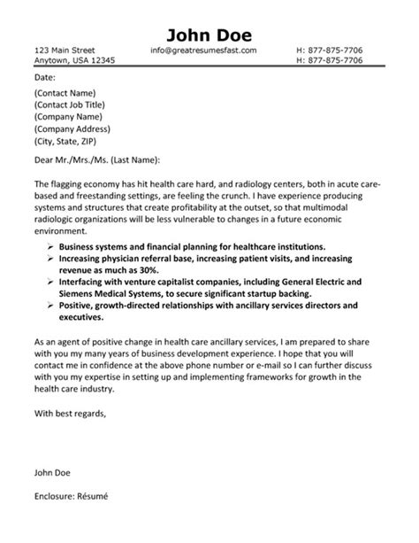 Medical Field Cover Letter For Healthcare Administration Primary