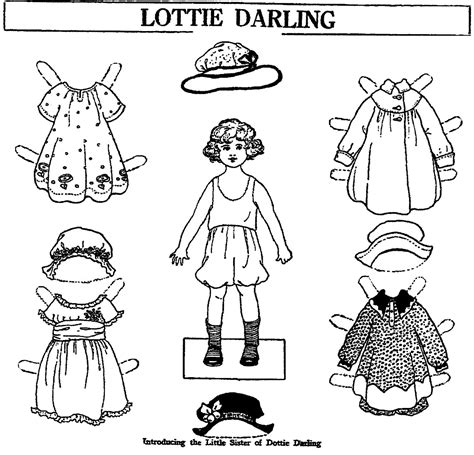 Mostly Paper Dolls Too Lottie Darling Paper Doll
