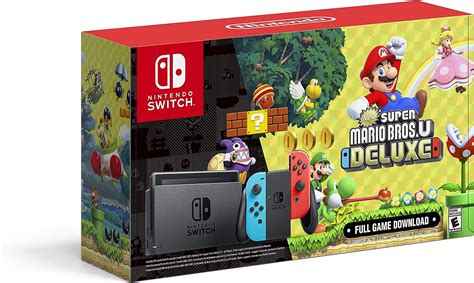 Console Nintendo Switch Gb Neon New Super Mario Bros U Deluxe Bundle