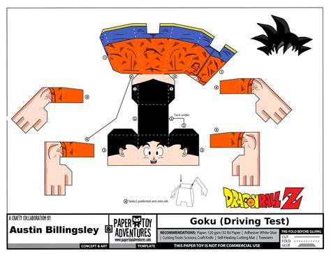 Goku Template Dragon Ball Z Paper Toys