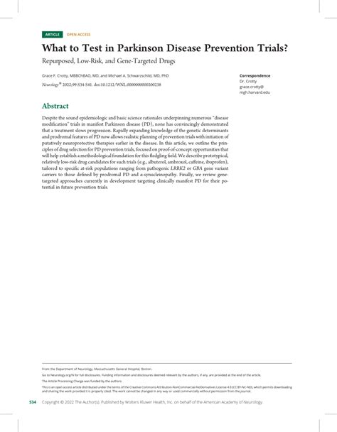 Pdf What To Test In Parkinson Disease Prevention Trials Repurposed