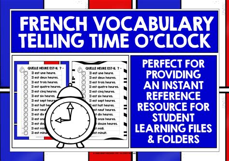 French Telling The Time List Freebie 1 Teaching Resources