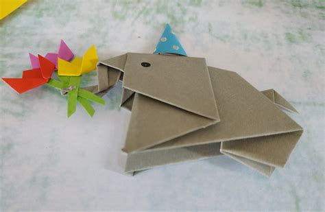 Cute Origami Elephant Birthday Card Funny Unique Anniversary Etsy Uk