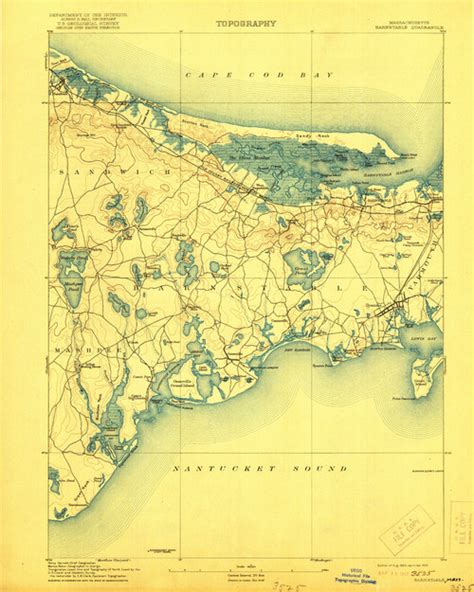 Barnstable Massachusetts 1893 1922 Usgs Old Topo Map 15x15 Quad