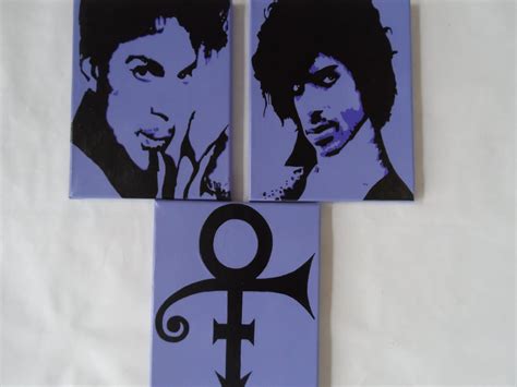 Prince Inspired Hand Painted Canvas Wall Art Set Of 3 Etsy