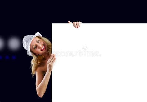 Naked Girl With Banner Stock Image Image Of Hands Banner