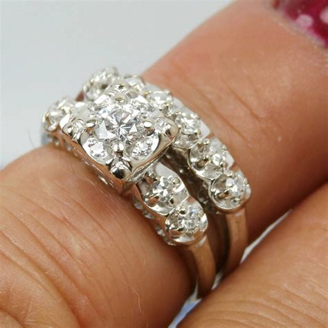Keepsake 14k Gold Antique Illusion Diamond 35 Ct Engagement Ring Pertaining To Keepsake Wedding Bands 