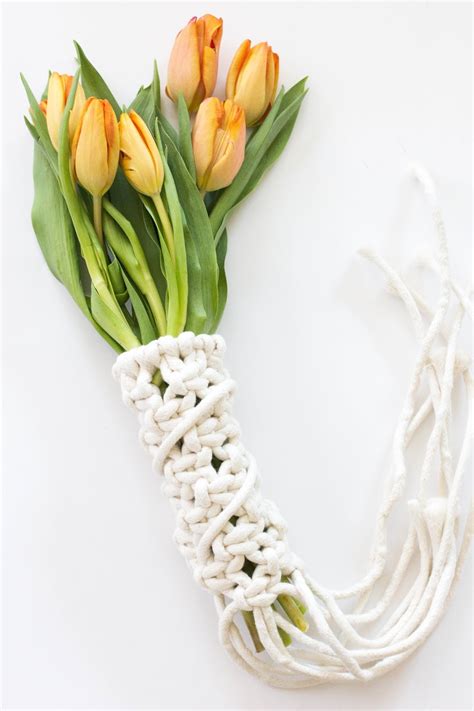 You can weigh the pros and cons under their wedding flowers section, you'll find made for you packages, diy packages that cut down fresh floral bridal bouquets are exquisite, and brides who opt for fresh flowers won't be. always rooney: Macrame Bouquet Wrap | DIY