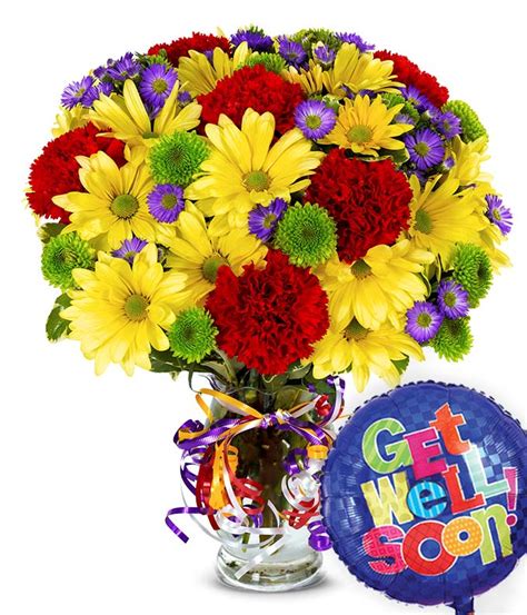 Best Wishes Bouquet With Get Well Balloon At From You Flowers