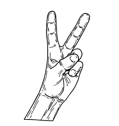 Peace Sign Fingers Sketch
