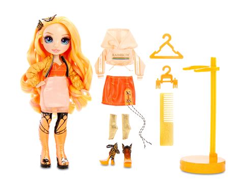 Rainbow High Poppy Rowan Orange Fashion Doll With 2 Outfits Brickseek