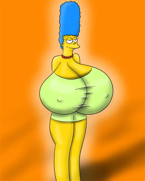 Rule 34 1girls Breasts Cleavage Female Huge Breasts Marge Simpson Nipple Outline Seductive