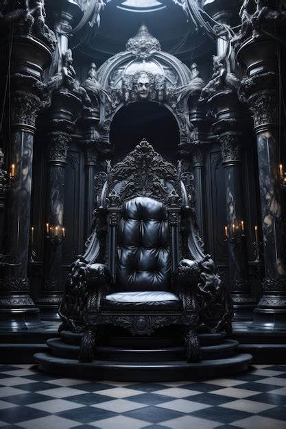 Premium Ai Image Decorated Empty Throne Room The Black Throne
