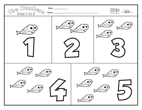 Números para imprimir del 1 al 5 en ingles en PDF 2022
