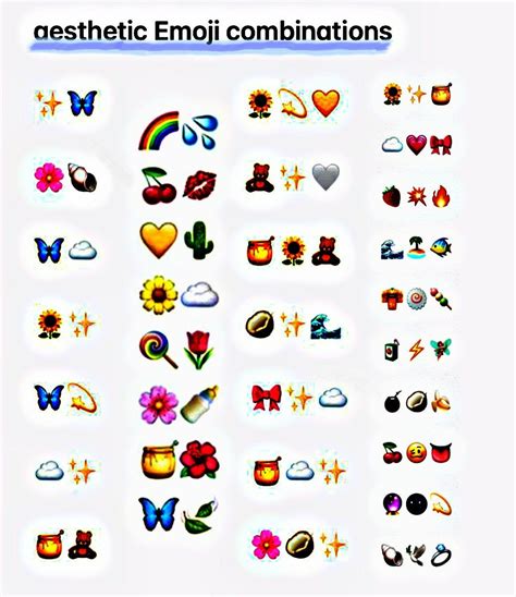 Aesthetic Emoji Combos In 2021 Emoji Combinations Cute Emoji
