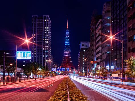 Constitution Memorial Day Japan Lights Rainbow Tokyo Tower Street Level