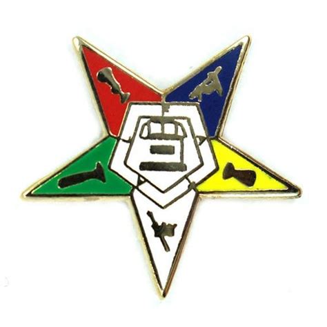 A Star Shaped Pin With Different Colors And Symbols