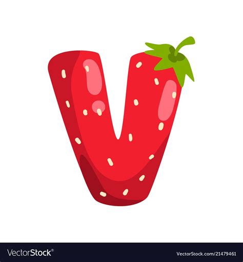 Download in under 30 seconds. Letter v of english alphabet made from ripe fresh Vector Image ...