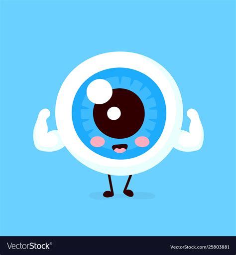 Cute Healthy Strong Smiling Happy Eyeball Vector Image