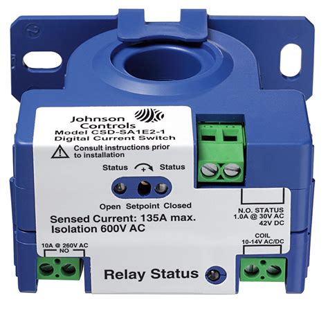 JOHNSON CONTROLS Current Sensing Relay V AC Input Or Control Voltage A V AC Contact