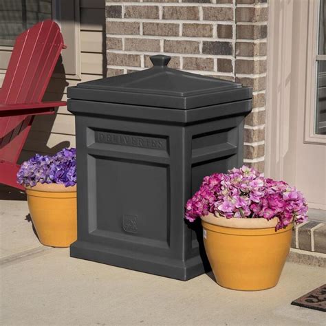 Step2 Express Parcel Delivery Box Plastic Black Ground Mount Mailbox In