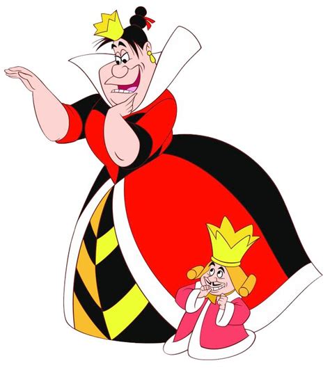 An Animated Character With A Crown On Her Head And A Woman In A Red Dress