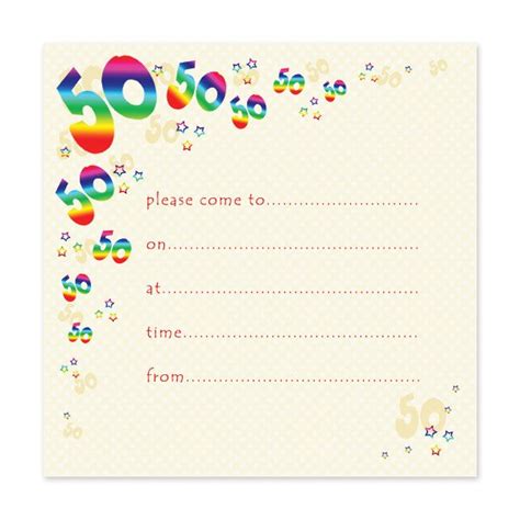 Free Printable 50th Birthday Party Invitation Templates Download