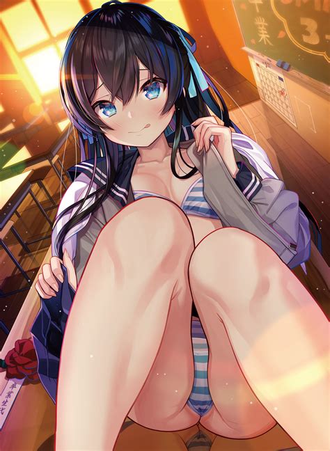 Atori Dengeki Moeou Original Highres 1girl P Aqua Eyes Aqua