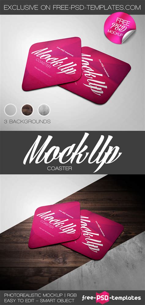 Download Free Coaster Mock-up in PSD on Behance
