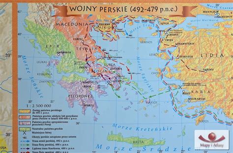 Staro Ytna Grecja Mapa Cienna Szkolna