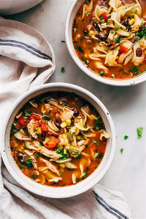 In dutch oven, heat broth, sliced carrots, sliced celery, chopped onion and bouillon granules to boiling. Mexican Chicken Noodle Soup Recipe - Little Spice Jar
