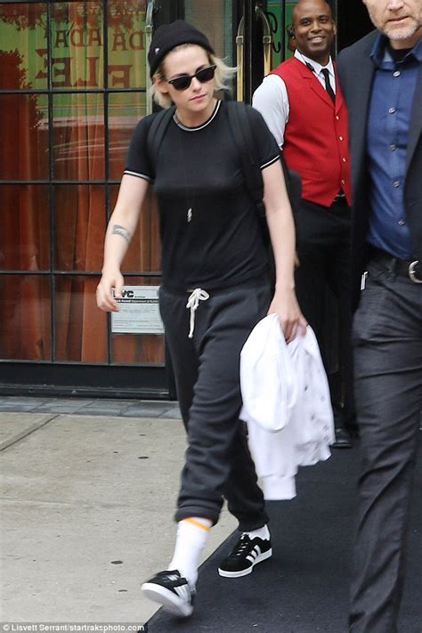 Kristen Stewart Goes Braless In Sheer Top And Rolled Up Sweatpants