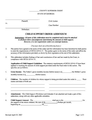 Georgia Child Support Worksheet - Child Support Worksheet Ga