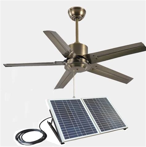 Outdoor 52 Solar Ceiling Fan With 3 Speed Settings For Porche Patio